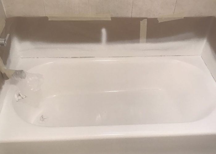Fresh bathtub with white paint