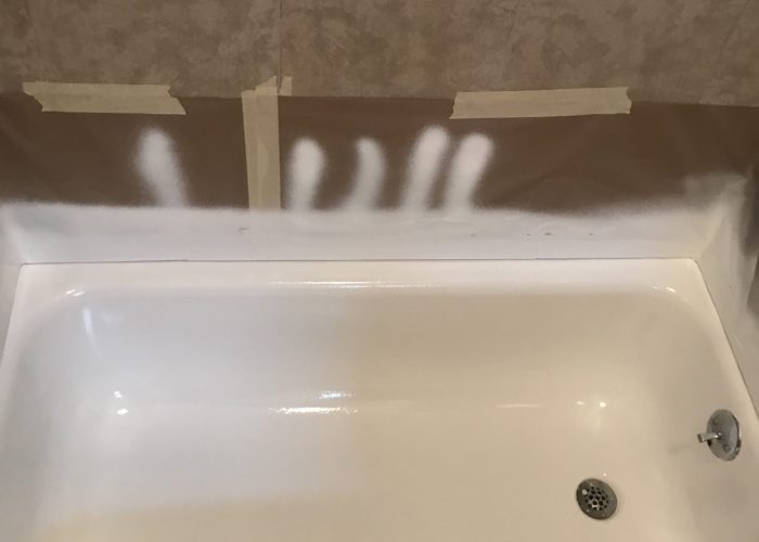 Fresh bathtub with white paint