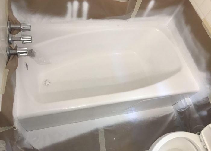 Fresh bathtub with white paint