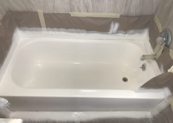 Fresh bathtub with white paint