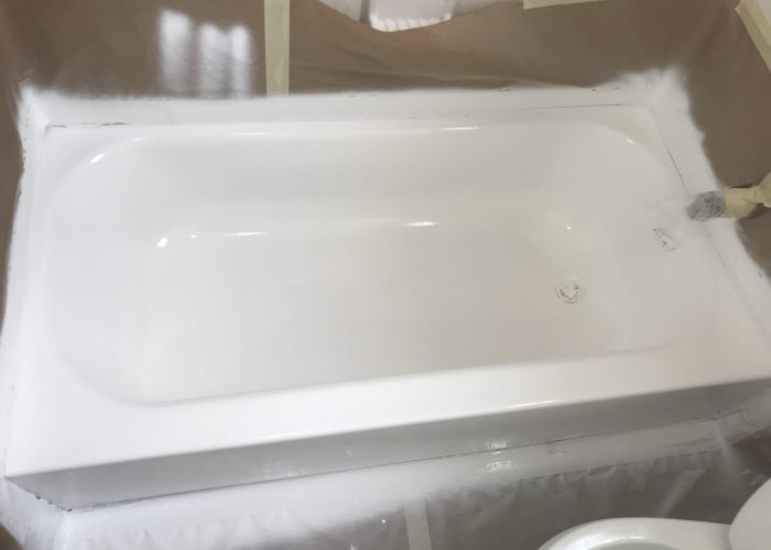 Fresh bathtub with white paint
