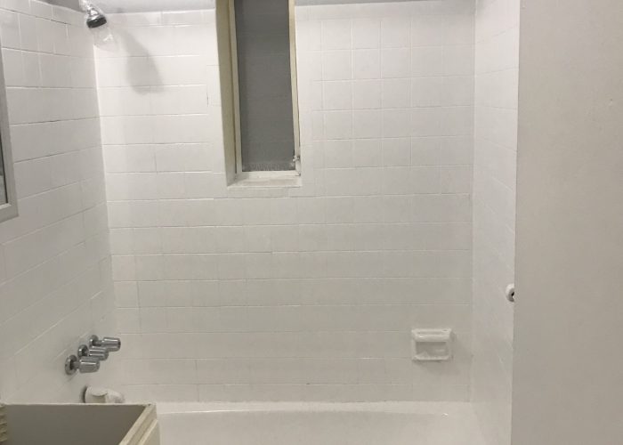 Fresh bathtub with white paint