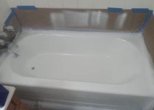 Fresh bathtub with white paint