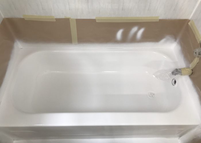 Fresh bathtub with white paint